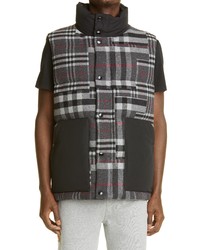Burberry Kenwick Patchwork Check Flannel Down Vest In Charcoal Ip Chk At Nordstrom