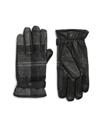 Charcoal Plaid Wool Gloves