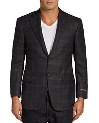 Charcoal Plaid Wool Jacket