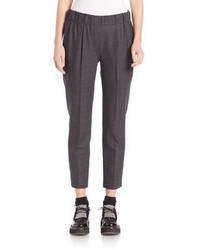 Charcoal Plaid Wool Pants