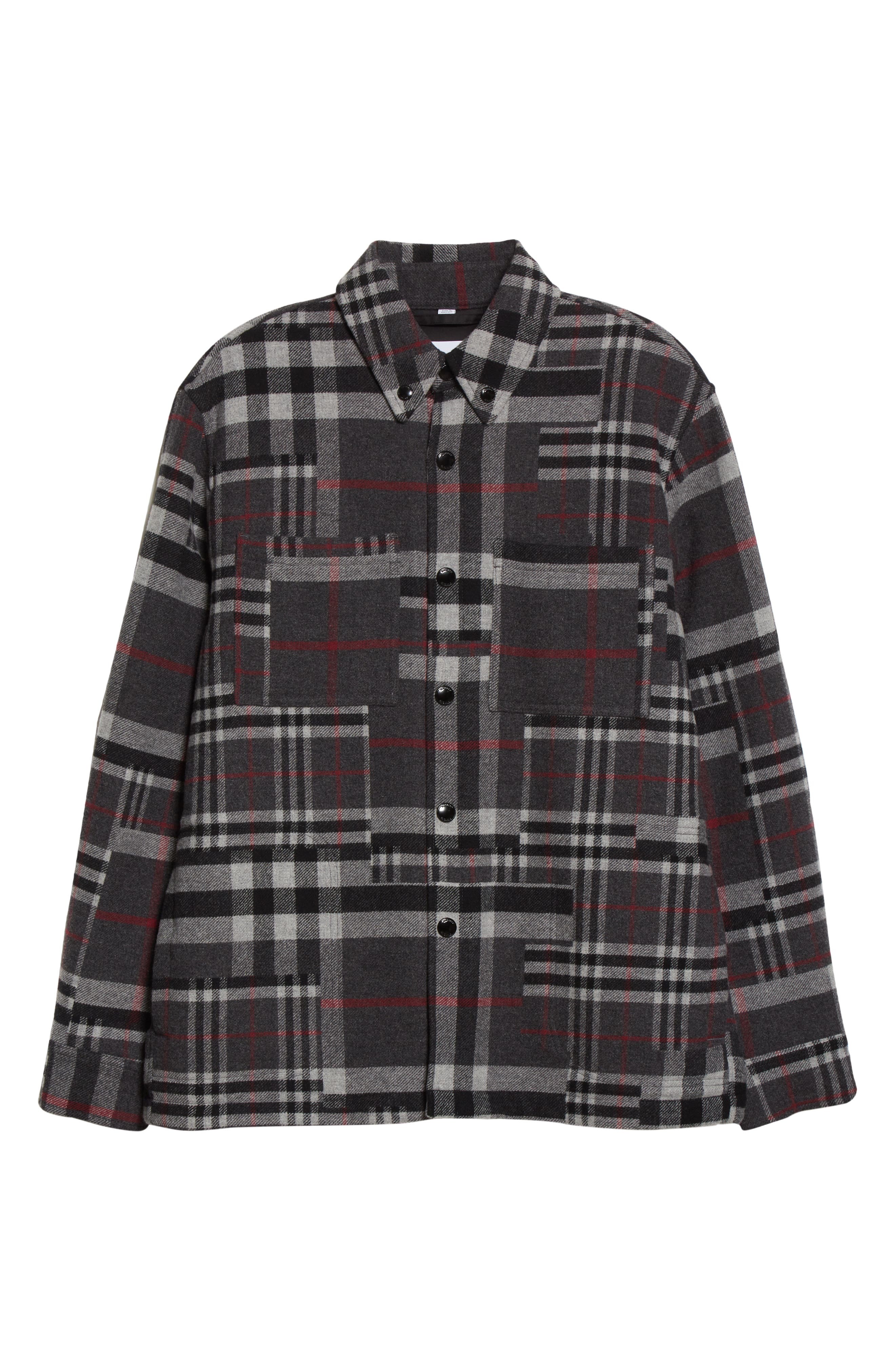Burberry Caterham Check Patchwork Wool Snap Up Overshirt, $1,050 ...