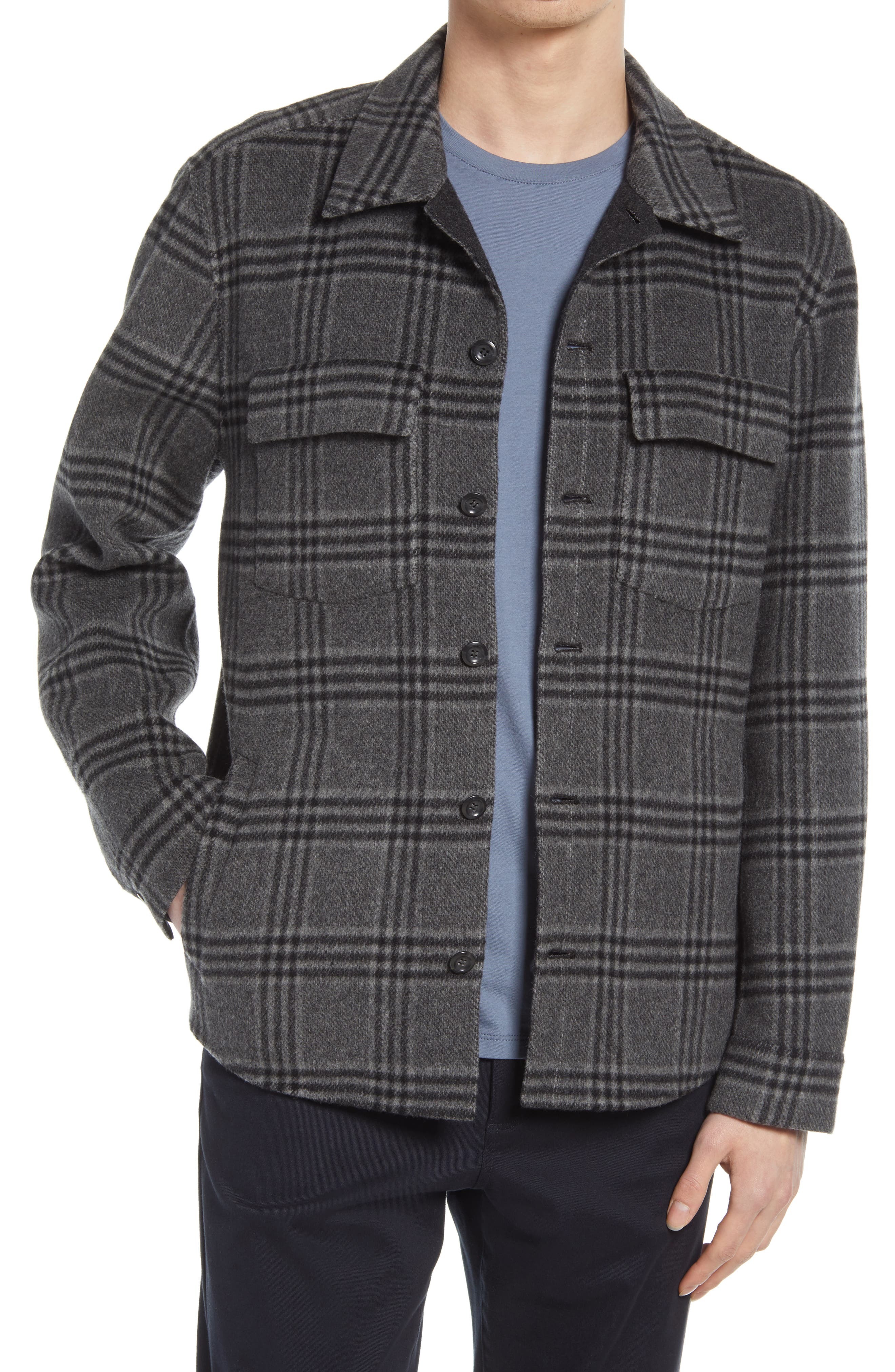 Vince Triple Check Cashmere Overshirt, $746 | Nordstrom | Lookastic