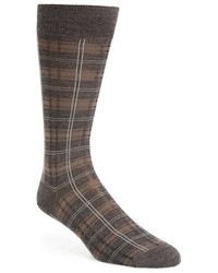 Charcoal Plaid Wool Socks