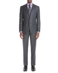 Canali Classic Fit Plaid Wool Suit