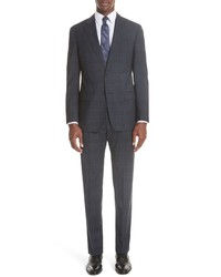 Emporio Armani G Line Trim Fit Plaid Wool Suit