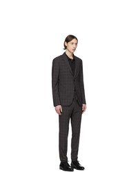 Z Zegna Grey And Pink Wool Plaid Suit