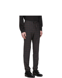 Z Zegna Grey And Pink Wool Plaid Suit