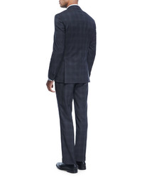 BOSS Plaid Natural Stretch Wool Two Piece Suit
