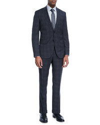 BOSS Plaid Natural Stretch Wool Two Piece Suit