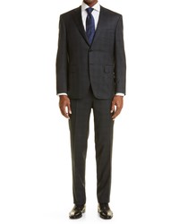 Canali Siena Plaid Wool Suit In Charcoal At Nordstrom