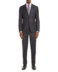 Canali Sienna Soft Classic Fit Plaid Wool Suit