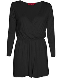 Boohoo Aveline Wrap Front Jersey Playsuit