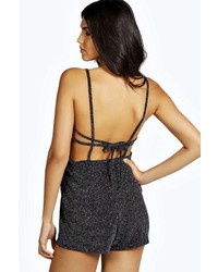 Boohoo Lucie Sparkle Barely There Playsuit