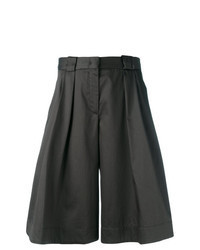 Charcoal Pleated Bermuda Shorts