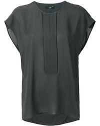 Charcoal Pleated Blouse