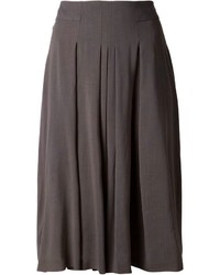 Women's Black Turtleneck, Charcoal Pleated Midi Skirt, Black Leather ...