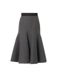Lanvin Ribbed Wool Blend Midi Skirt