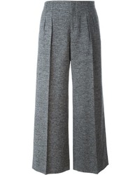 Charcoal Pleated Silk Pants