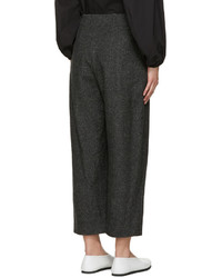 Enfold Grey Pleated Cropped Trousers