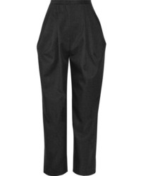 Charcoal Pleated Wool Pants