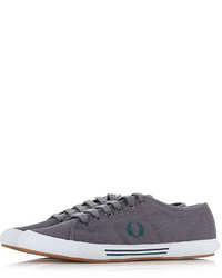 Fred Perry Grey Canvas Sneakers