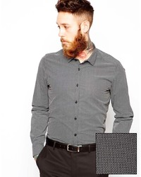 Asos Smart Shirt In Long Sleeve With Small Polka Dots