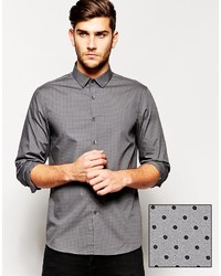 Asos Brand Smart Shirt In Long Sleeve With Polka Dot