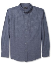Retrofit Long Sleeve Dot Print Chambray Shirt