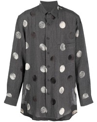 Yohji Yamamoto Polka Dot Patterned Silk Shirt