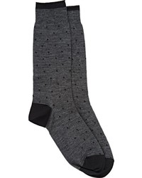 Barneys New York Polka Dot Mid Calf Socks Grey Size Na