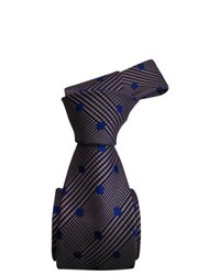 Dmitry Grey Polka Dot Patterned Italian Silk Tie