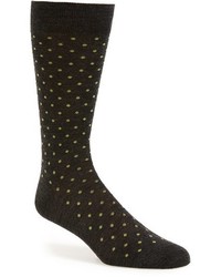 Charcoal Polka Dot Wool Socks
