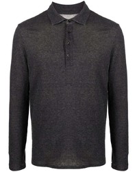 Majestic Filatures Fine Knit Long Sleeved Polo Shirt