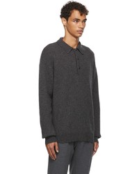 Ralph Lauren Purple Label Grey Cashmere Loopback Polo