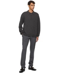 Ralph Lauren Purple Label Grey Cashmere Loopback Polo