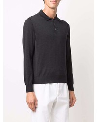 Canali Long Sleeve Knitted Polo Shirt