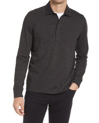 Billy Reid Standard Fit Terry Polo In Black At Nordstrom