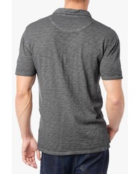 7 For All Mankind Raw Placket Polo In Charcoal