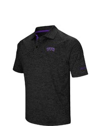 Colosseum Black Tcu Horned Frogs Down Swing Polo