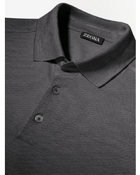 Zegna Concealed Placket Detail Polo Shirt