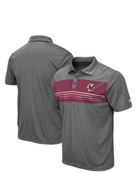 Colosseum Heathered Charcoal Boston College Eagles Smithers Polo