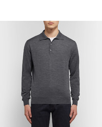 Canali Knitted Wool Polo Shirt