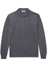 Canali Knitted Wool Polo Shirt