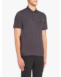 Prada Logo Patch Short Sleeve Polo Shirt
