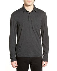 James Perse Long Sleeve Mlange Jersey Polo