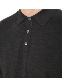 SLOWEAR Long Sleeved Wool Blend Polo Shirt