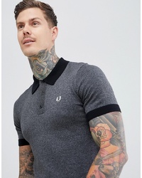 Fred Perry Marl Texture Polo Shirt In Dark Grey