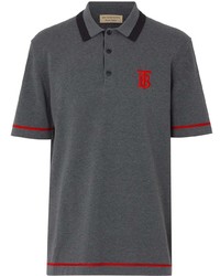 Burberry Monogram Motif Tipped Cotton Jersey Polo Shirt