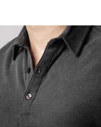 DSTLD Pique Polo In Charcoal