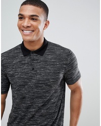 ASOS DESIGN Polo Shirt With Inject Fabric In Grey